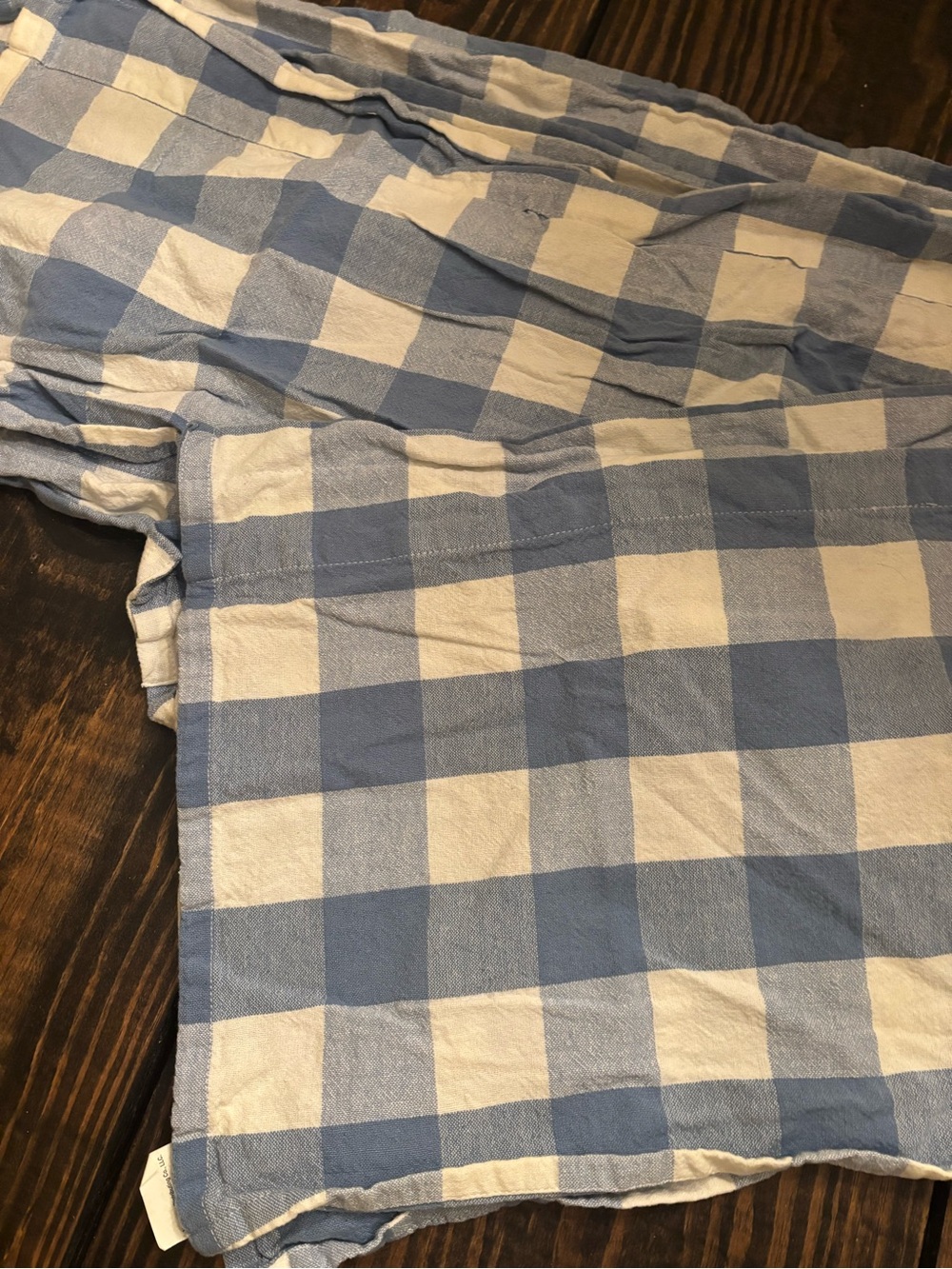 Blue and White Buffalo Check Valances